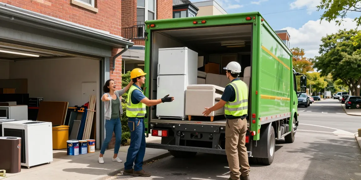 Efficient target Junk Removal Vancouver team clearing cluttered garage.