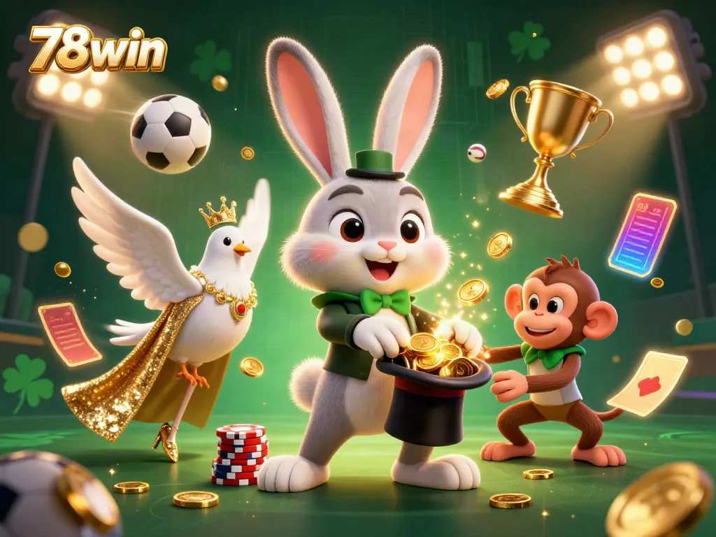 Experience thrilling wins at 78win with a magician rabbit and exciting casino elements.