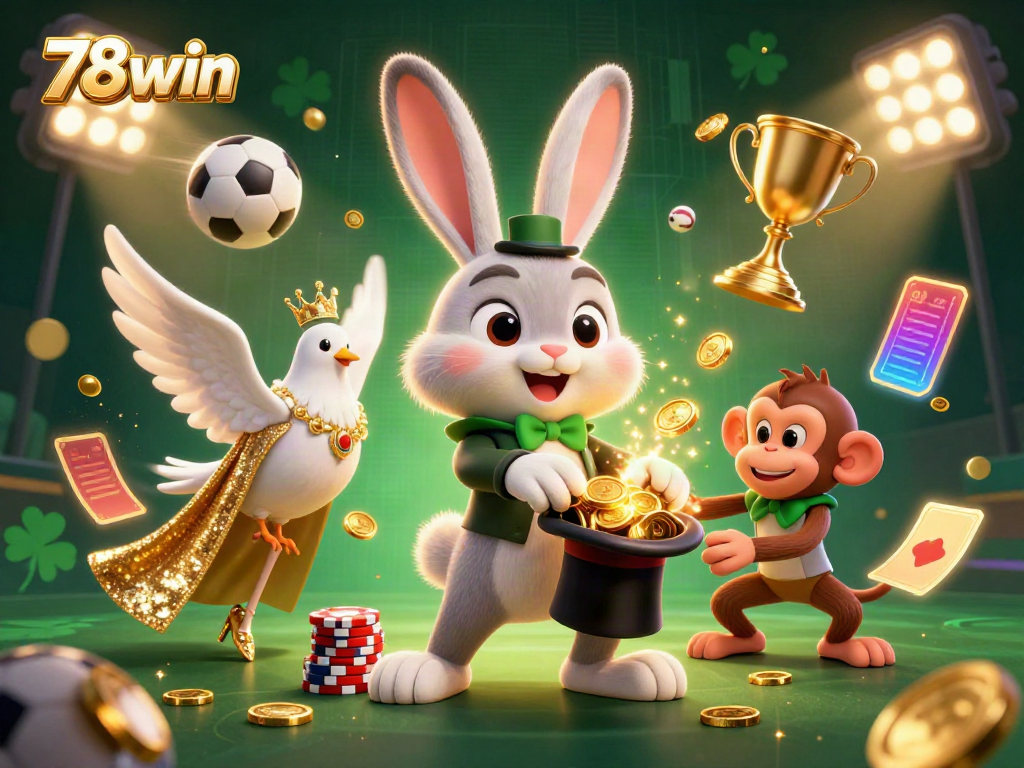 Experience thrilling wins at 78win with a magician rabbit and exciting casino elements.