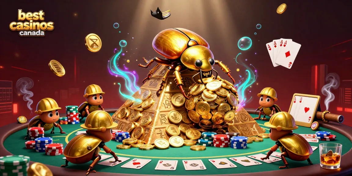 Experience the thrill of the best online casinos Canada with this vibrant casino-themed illustration.