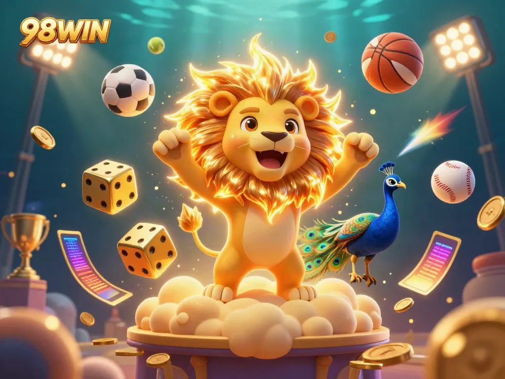 Engage in thrilling gaming experiences at 98WIN with vibrant characters and energetic elements.