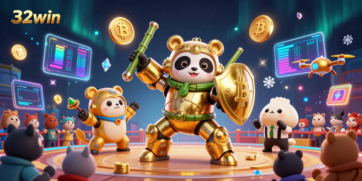 Experience the thrill of 32win with a vibrant 3D casino scene packed with action and excitement.