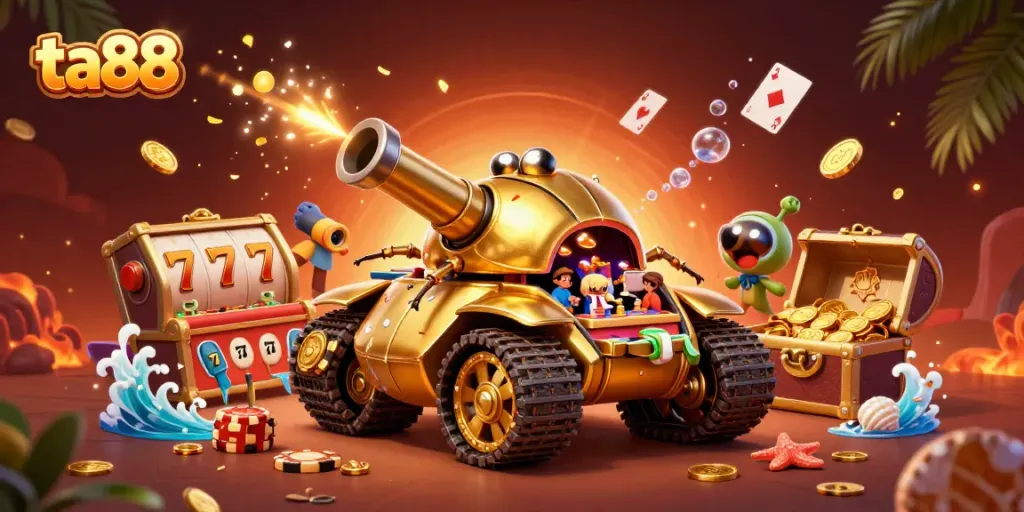 Engage with ta88's exciting casino world featuring a golden beetle tank revealing thrilling gaming experiences.