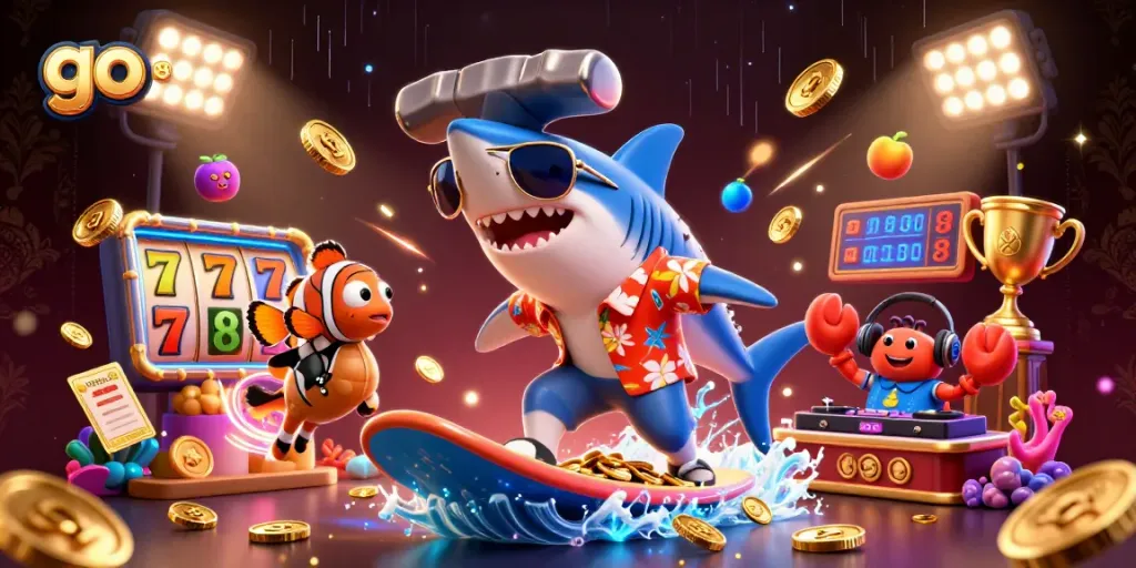 Surf through gold coins with go 88 and experience thrilling online games in a vibrant 3D scene.