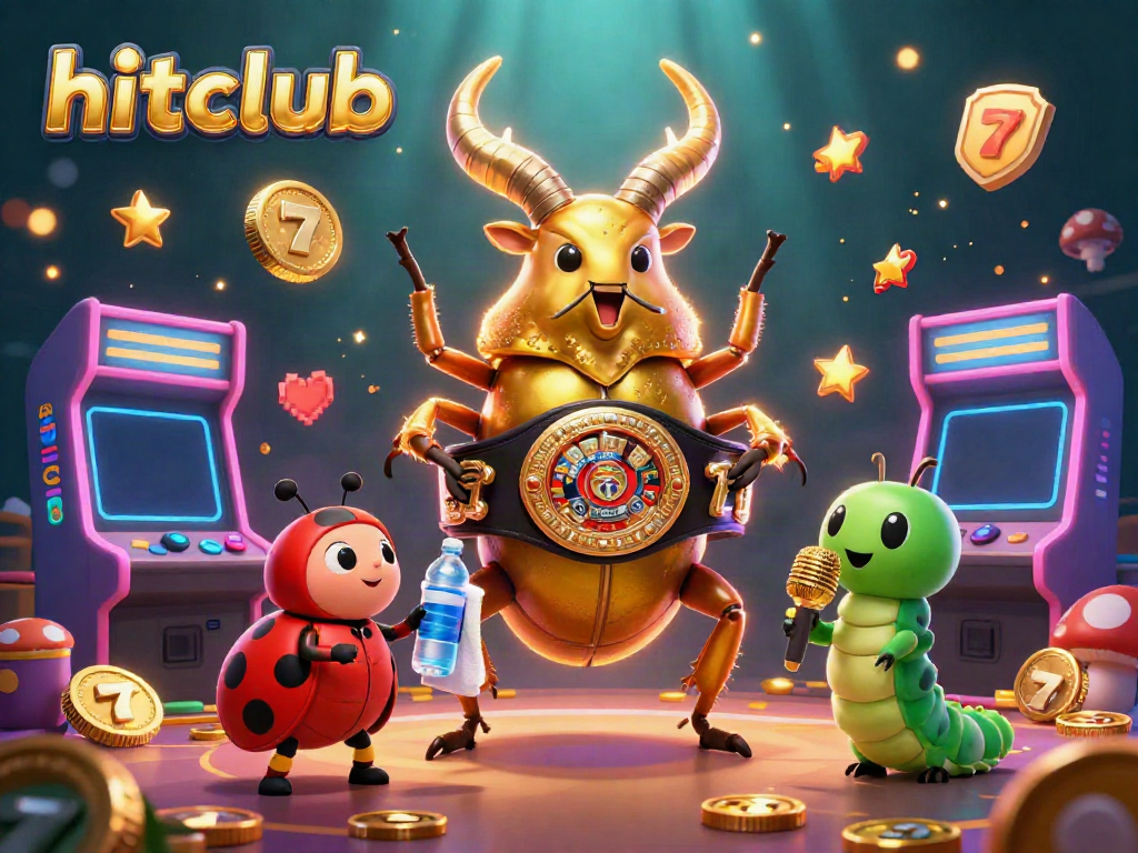 Engage in gaming action at hitclub with 3D cartoon characters and slot elements in a vibrant casino scene.