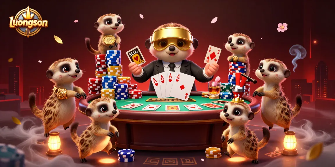 Experience thrilling poker action with luongson meerkats managing a vibrant casino.