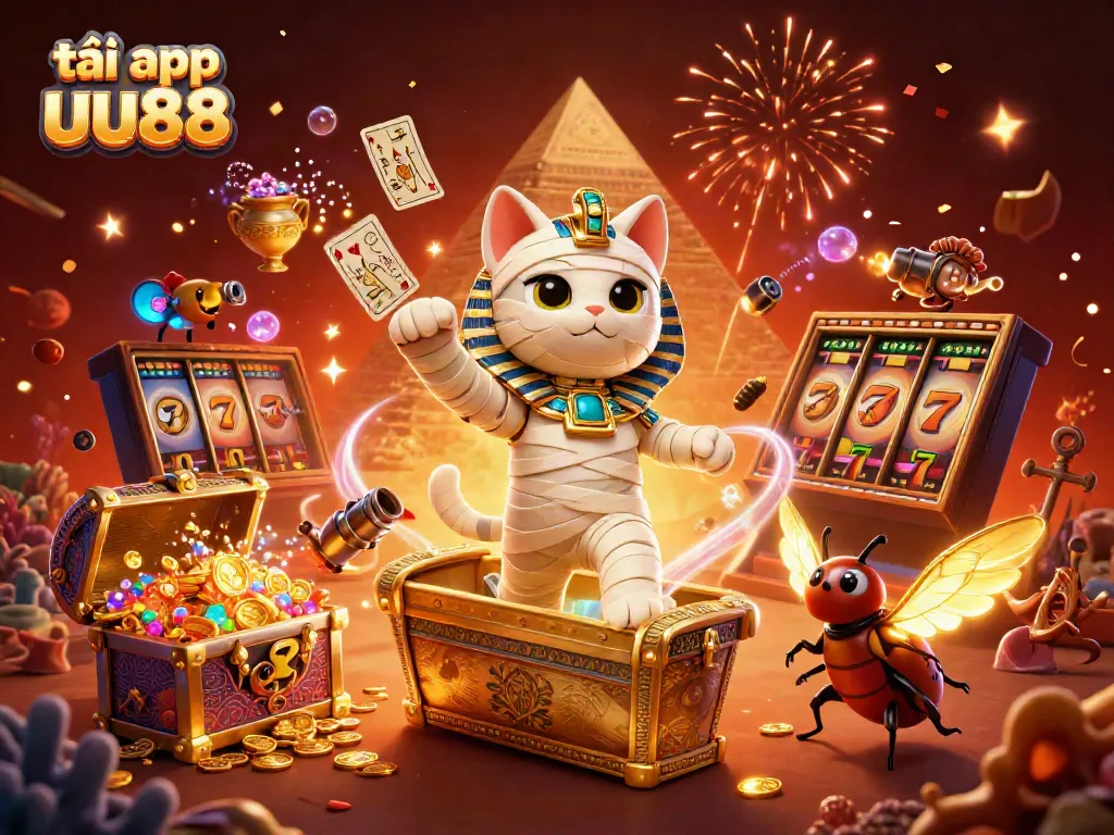 Experience excitement with the tải app uu88 featuring dynamic casino elements and an Egyptian theme.