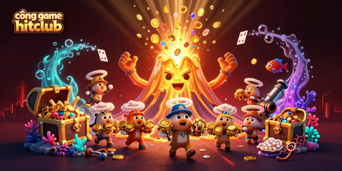 Experience excitement at cổng game hitclub as the golden volcano erupts coins and treasures!