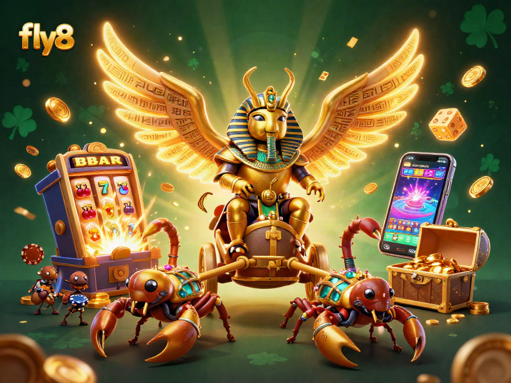 Experience thrilling jackpots at fly 88 with a vibrant 3D casino scene full of exciting elements.