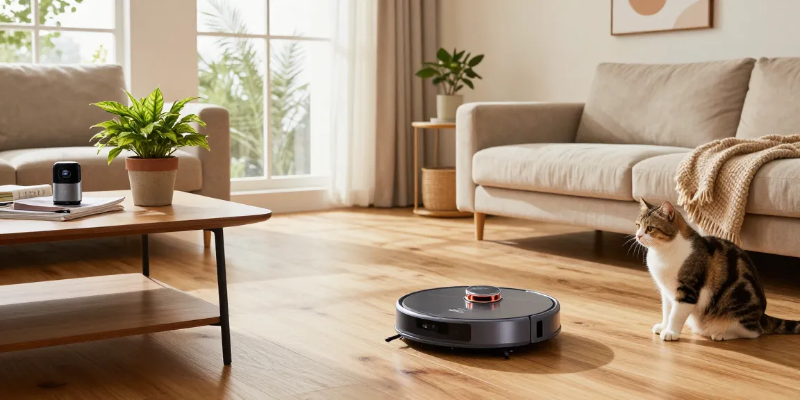 Discover the best robot vacuum 2026 efficiently cleaning a modern living room setting with natural light and stylish decor.