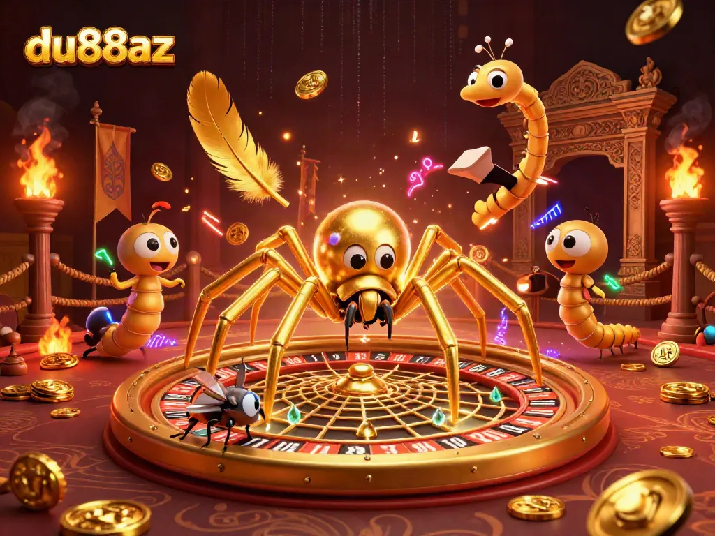 Engage with thrilling bets at du88az's immersive roulette scene featuring unique characters.