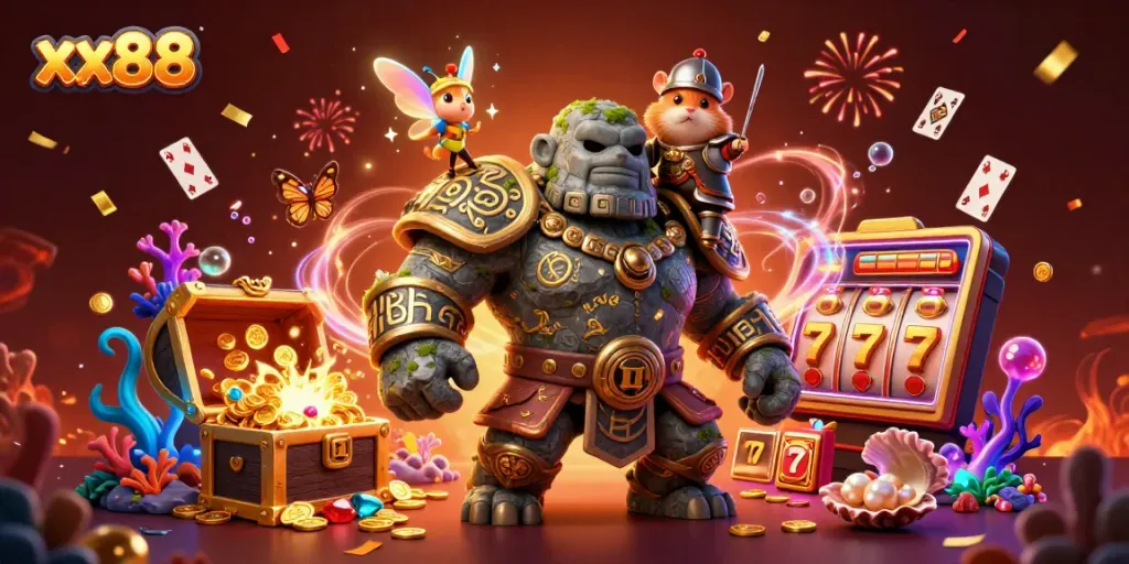 Experience thrilling gameplay with xx88's vibrant casino adventure featuring magical realms and whimsical characters.
