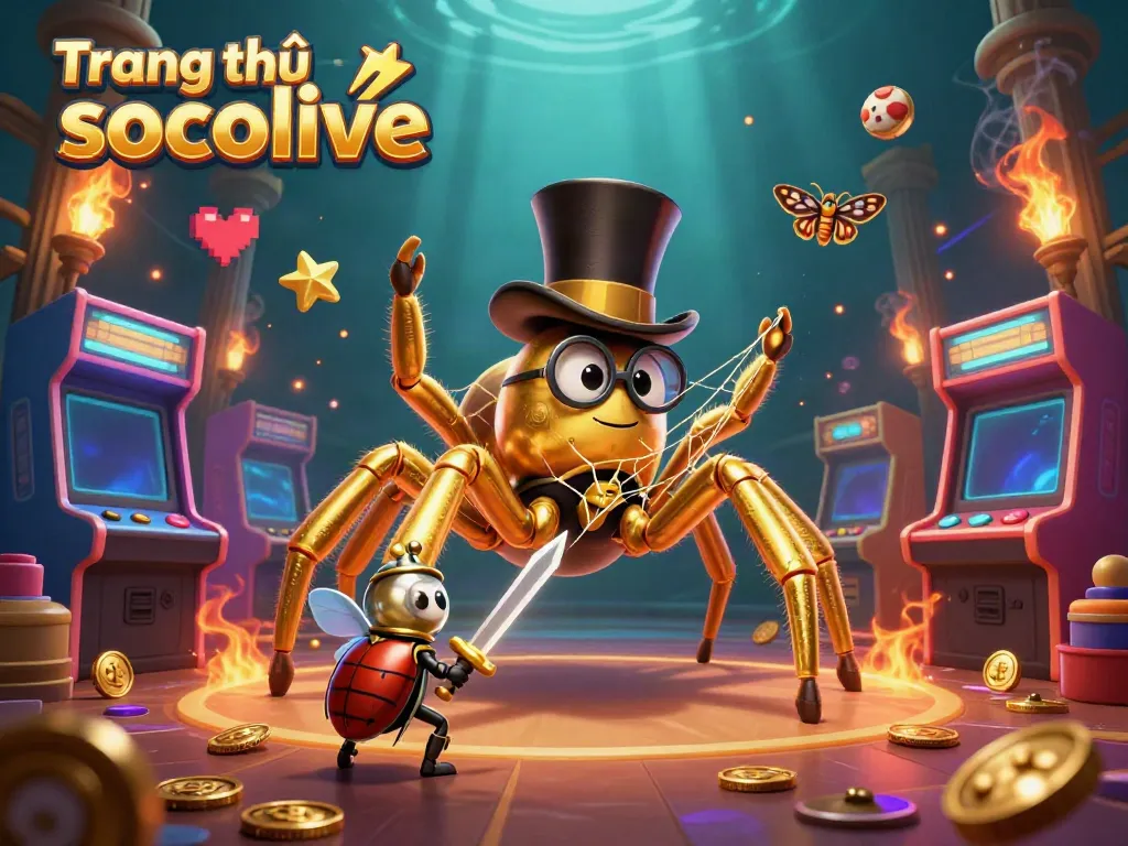 Engage in the thrill of casino adventures with Trang chủ socolive as a giant tarantula entertains in a vibrant setting.
