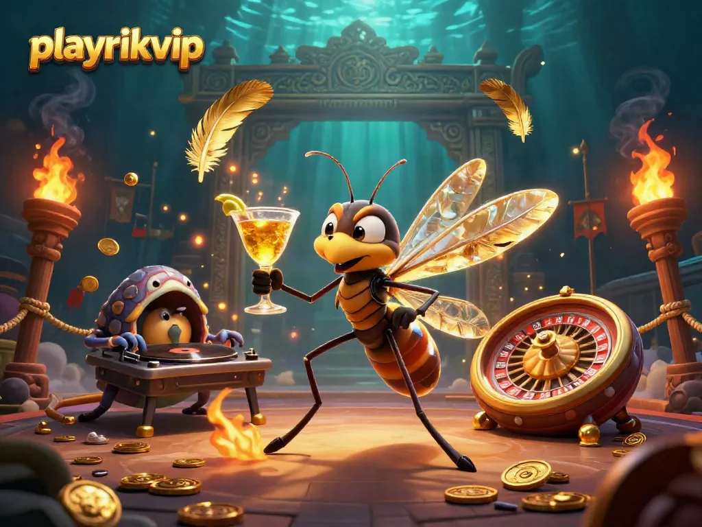 Spin into excitement with playrikvip's vibrant casino atmosphere featuring unique characters.