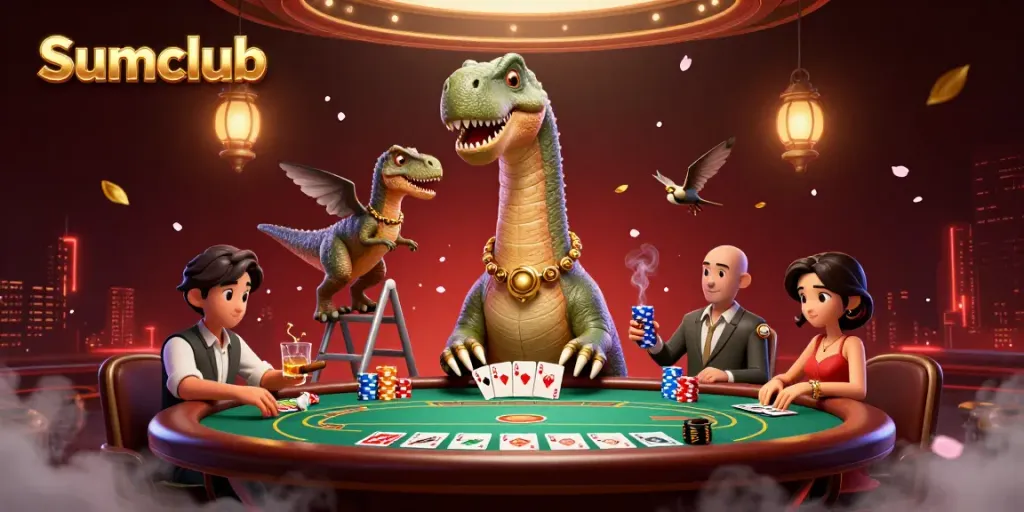 Experience thrilling poker action with Sumclub in a vibrant casino scene.