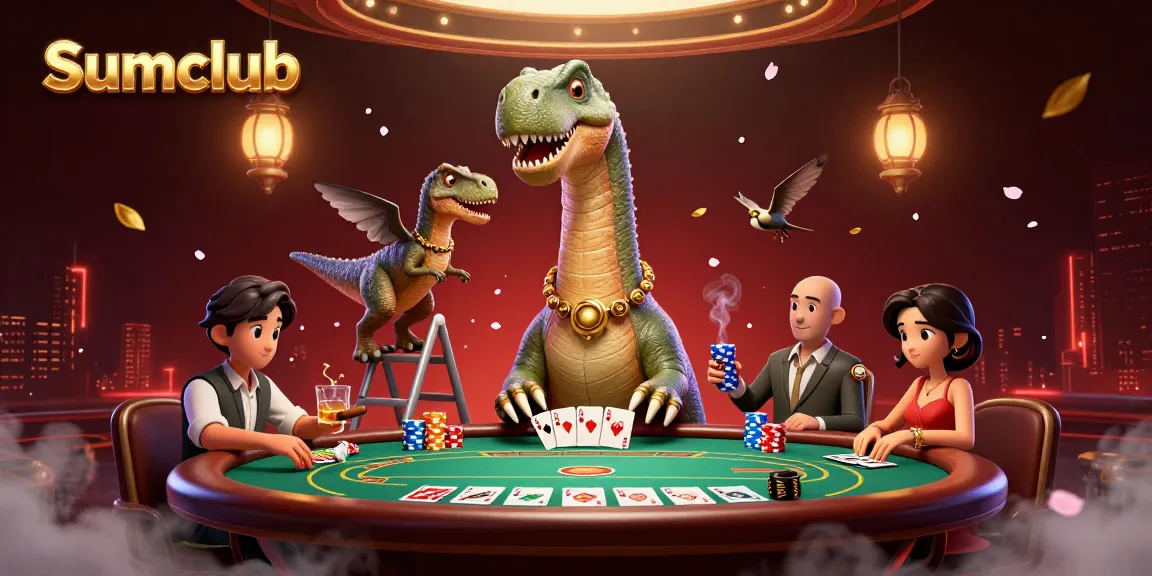 Experience thrilling poker action with Sumclub in a vibrant casino scene.