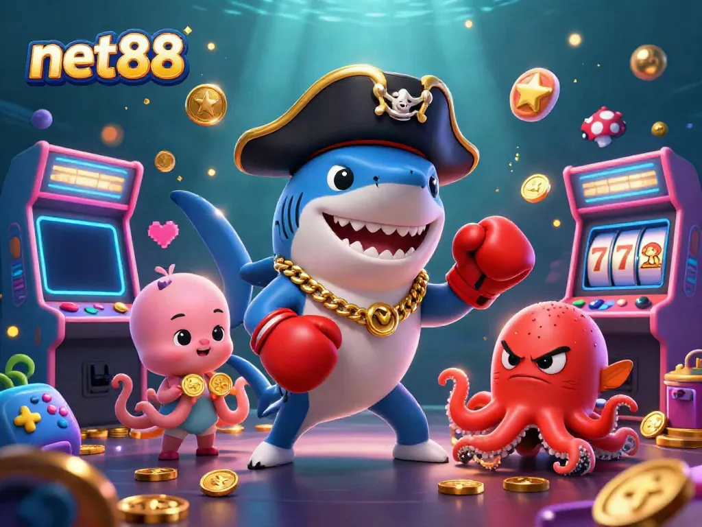 Experience thrilling moments at net88 online casino with colorful characters and gaming elements.