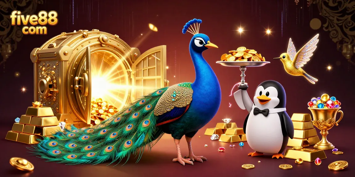 Engage in exciting gameplay at five88 com while exploring a vibrant casino world with sparkling gems and animated characters.
