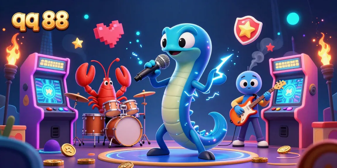 Experience thrilling moments with qq 88 in a vibrant underwater casino featuring an electric eel DJ.