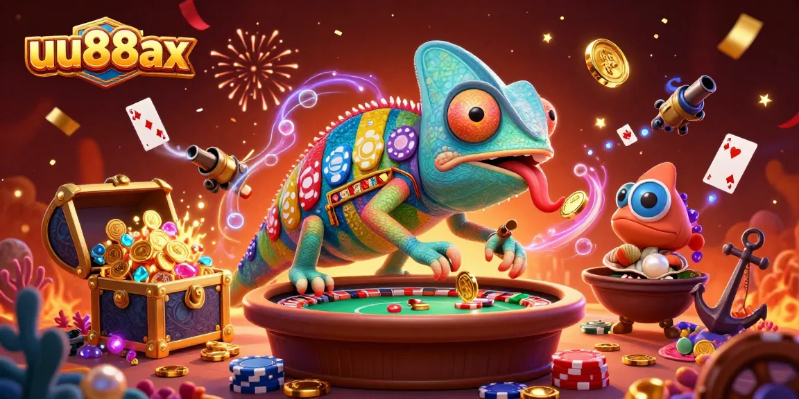 Experience exciting gambling action with uu88ax in this vibrant, dynamic 3D casino illustration.