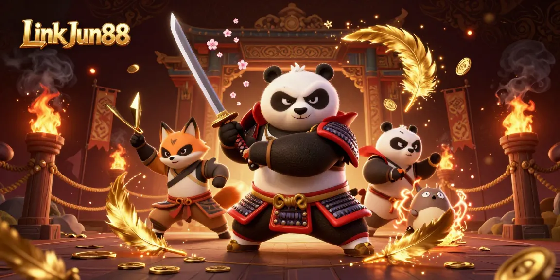 Experience thrilling action at Link Jun88 with a dynamic 3D illustration of gaming characters in vibrant scene.