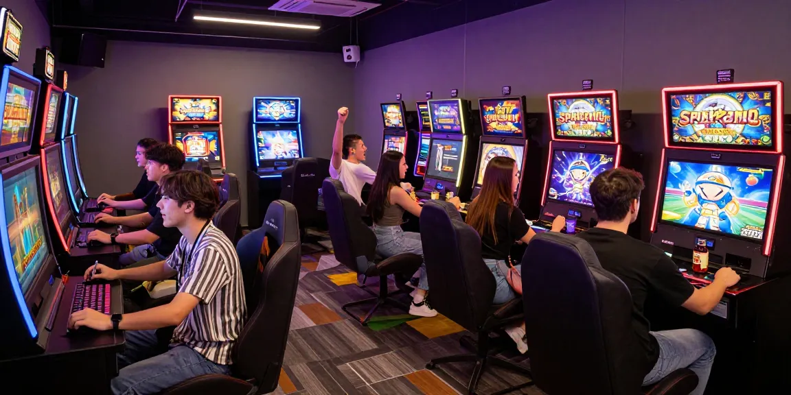 Pengalaman bermain slot Spaceman di lounge modern dengan gamer bersemangat.